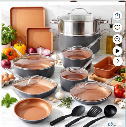 Gotham Steel TRUE VALUE 20 Pc Ceramic Pots and Pans Set Non Stick