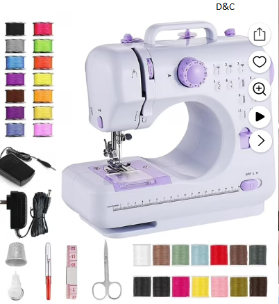BCOOSS Sewing Machine for Beginner Multi-Functional Portable Machine with 12 Built-in Stitches