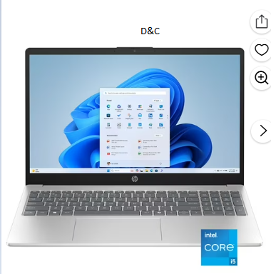 HP 15.6 inch FHD IPS Windows Laptop Intel Core i5-1334U 8GB RAM 512GB PCIe NVMe SSD Natural Silver