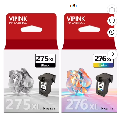 276XL 275XL Ink Cartridges for Canon Ink 275 and 276 for Pixma TS3522 TS3520 TS3500 TR4722 TR4720 TR4700 Printer (Black + Color, 2PK)