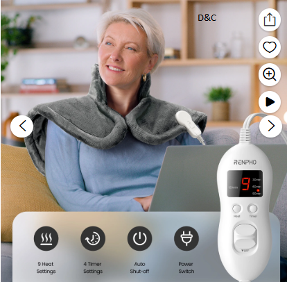 ENPHO Extra Large Heating Pad for Shoulders Neck and Back, 9 Temperature Settings