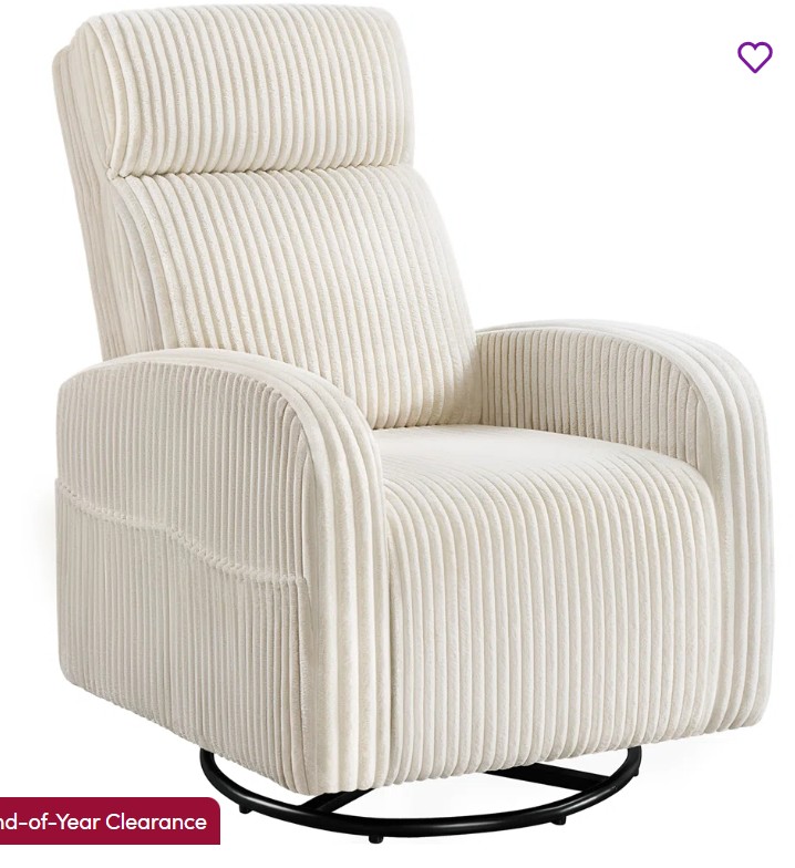 Corduroy Swivel Nursery Glider Chair for Nursery Room Living Room