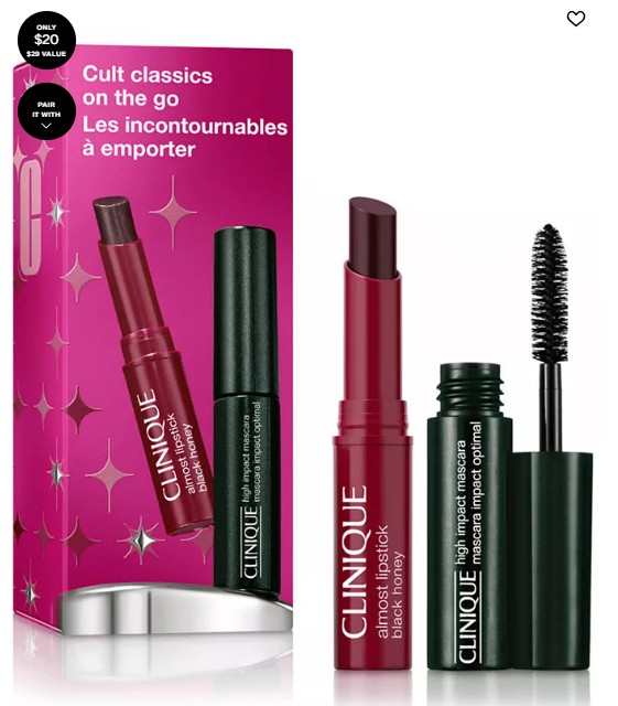 Cult Classics On The Go: High Impact Mascara + Black Honey Lip Mini Gift Set