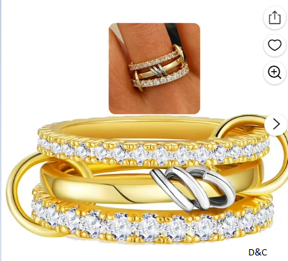 APSVO 18K Gold Plated Stackable Rings for Women