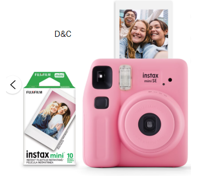 Fujifilm Instax Mini SE Instant Camera with Bonus 10 Pack Mini Film, Pink (Value Pack)