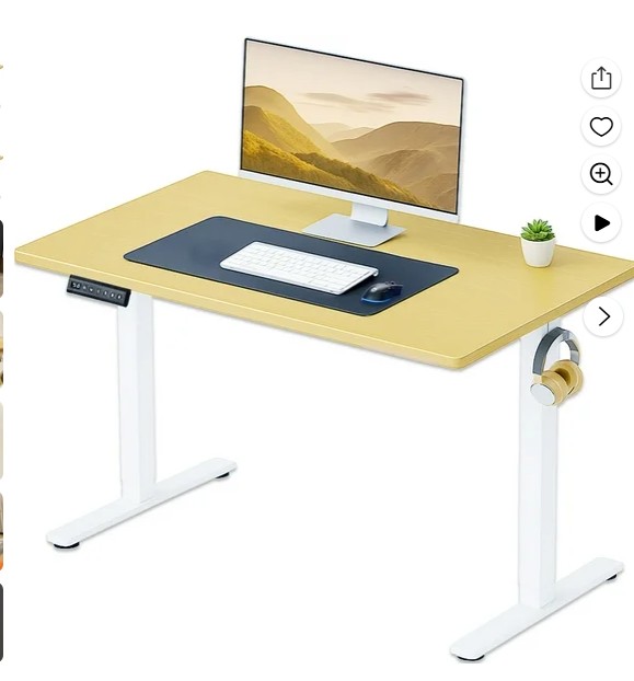 CONCETTA Electric Standing Desk, 40”x24” Height Adjustable Desk, Home Office Desk with Electric Lift, Sit Stand Desk Workstation for Home Office, Oak