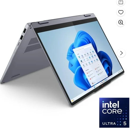 Lenovo IdeaPad 5i 2-in-1 14″ WUXGA Touchscreen Intel Core Ultra 5 AI 8GB Ram 512 SSD Luna Grey Windows 11 83KR0047US
