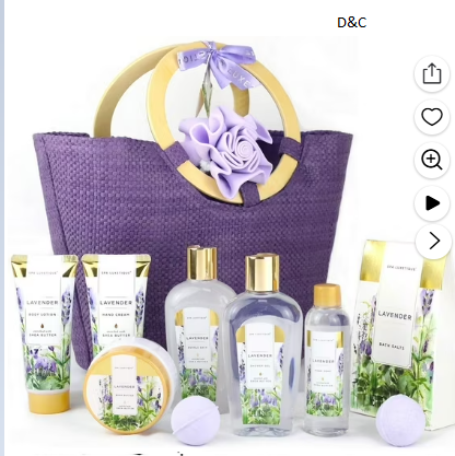 Spa Luxetique Christmas Bath Gift Sets for Women Lavender Body Care Baskets – 10 Pcs Relaxing Holiday Birthday Gifts for Her