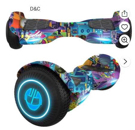 Gotrax Edge Hoverboard for Kids Adults, 6.5″ Tires 6.2mph & 2.5 Miles Self Balancing Scooter, Galaxy
