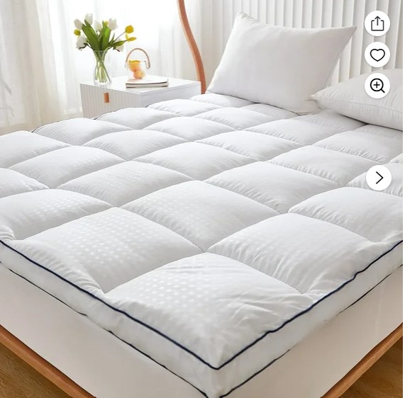 JUSTLET Extra Thick Queen Mattress Topper, Cooling Mattress Pad Cover, 2″ Mattress Topper with 8-21 Inch Deep Pocket Soft Comfortable Breathable, White