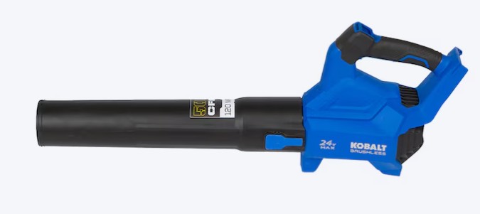 Kobalt 24v 500-CFM 120-MPH Cordless Battery Handheld Leaf Blower Battery and Charger Not Included