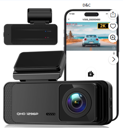 Ecomoment Dash Cam Front WiFi 1296P, Dash Camera for Cars,Dashcam with Night Vision