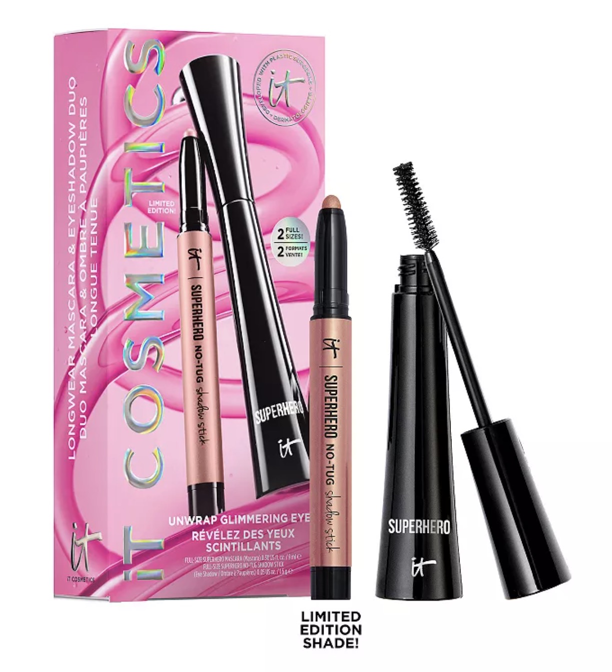 IT Cosmetics Unwrap Glimmering Eyes Mascara Makeup Set.