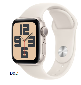 Apple Watch SE (2nd Gen) [GPS 40mm] Smartwatch with Starlight Aluminum Case with Starlight Sport Band – S/M