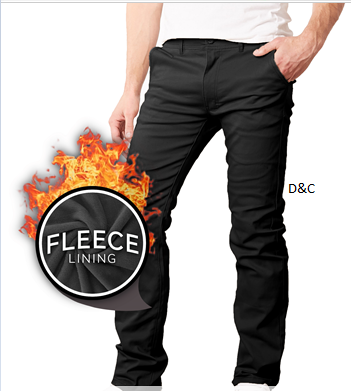 (2-Pack or 3-Pack) Assorted Men’s Heavyweight Fleece-Lined Stretch Chino Uniform Work Pants (31” Inseam)