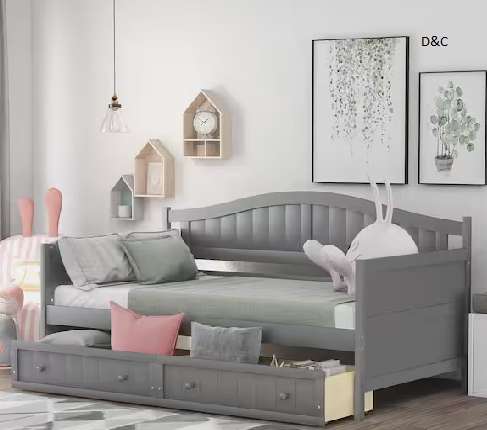 Aprilia Gray Twin Size Daybed with 2-Drawers