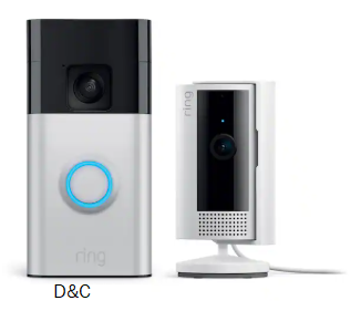 Ring – Starter Set with Battery Doorbell and Indoor Cam – Satin Nickel and White