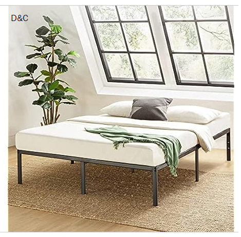 Best Price Mattress 14 Inch Metal Platform Beds w/ Heavy Duty Steel Slat Mattress Foundation (No Box Spring Needed), Black