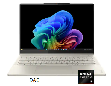 Lenovo – Yoga 7 2-in-1 – Copilot+ PC – 14″ 2K OLED Touchscreen Laptop – AMD Ryzen AI 5 340 2025 – 16GB Memory – 512GB SSD – Seashell