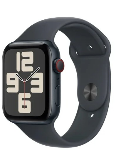 Apple Watch SE (2nd Gen) [GPS + Cellular 44mm] Smartwatch with Midnight Aluminum Case and Midnight Sport Band – M/L. Fitness & Sleep Tracker, Crash Detection, Heart Rate Monitor