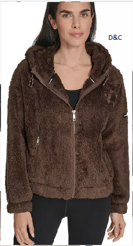 Calvin KleinWomen’s Performance Oversized Hooded Sherpa Jacket