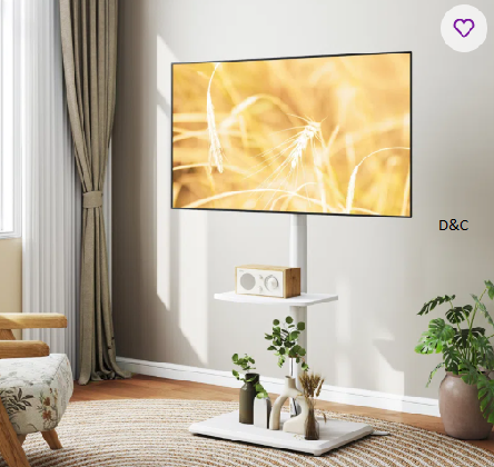 Swivel Floor Tv Stand With Mount For 32-60 Inch Tvs Up To 88Lbs