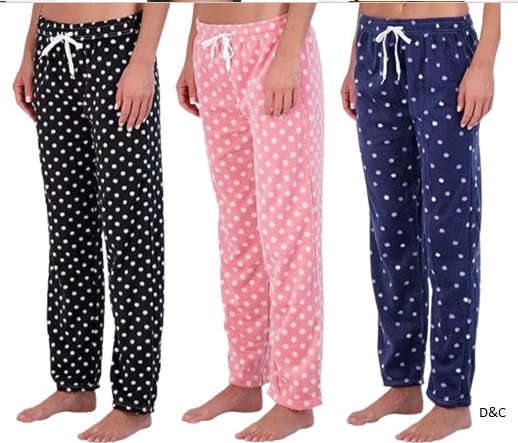 (3-Pack) Women’s Ultra-Soft and Plush Pajama Pants