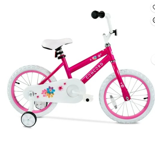 Concord 16 inch Kid’s Bike, Girls, Pink, Fits Riders 42-48 Inches