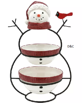 St. Nicholas Square Snowman 2-Tier Server