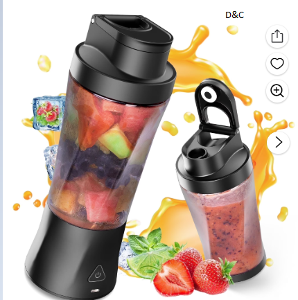 Suodoka Fit Compact Personal Blender, 24 Oz Portable Blender for Smoothies, Shakes, Cordless Powerful Blending, with Leakproof-Lid