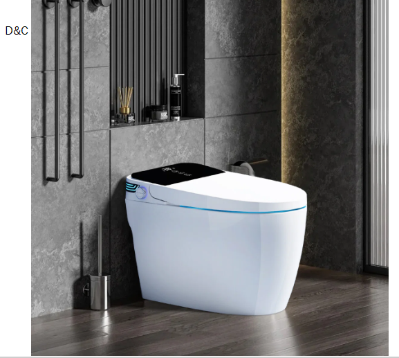 BCAN Smart Toilet with Tankless Bidet Wash, Auto Open Lid, 1.28 Gallons Auto Dual Flush, Heat Seat, Warm Wash/Dryer, Soft Closing, Remote Control SMT002