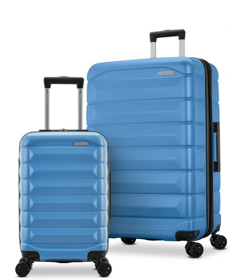 American Tourister Kontour Hardside Expandable Spinner Luggage Set with Divider Pockets – Cornflower Blue