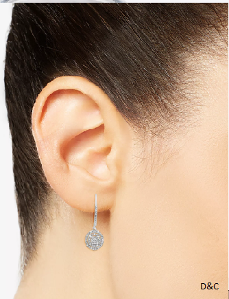 Diamond Circle Leverback Drop Earrings (1/4 ct. tw) in Sterling Silver