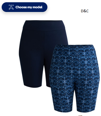 Terra & Sky Women’s Plus Size Bike Shorts, 10″ Inseam, 2-Pack, Sizes 0X-4X