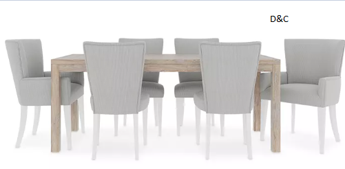 CLOSEOUT! Catriona 7pc Dining Set (Rectangular Dining Table, 4 Upholstered Side Chairs & 2 Upholstered Arm Chairs)