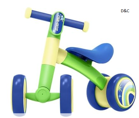 Jetson Bounce Balance Bike, Four Wheels, Ride on, Indoor and Outdoor, Lightweight, Ages 12-24 Months