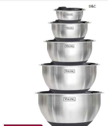 Viking 10 Piece Stainless Steel Mixing Bowl Set with Lids