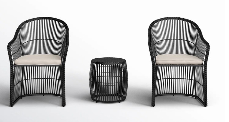 Lustig 3 Piece Rattan Seating Group with Cushions