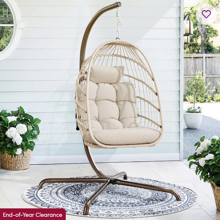 Chingford Outdoor/Indoor Swing Egg Chair with Stand