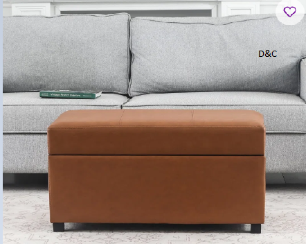 31 Inches Pu Faux Leather Storage Ottoman Bench