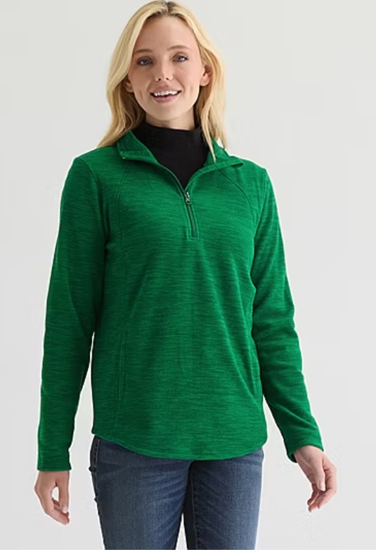 St. John’s Bay Womens Long Sleeve Quarter-Zip Pullover
