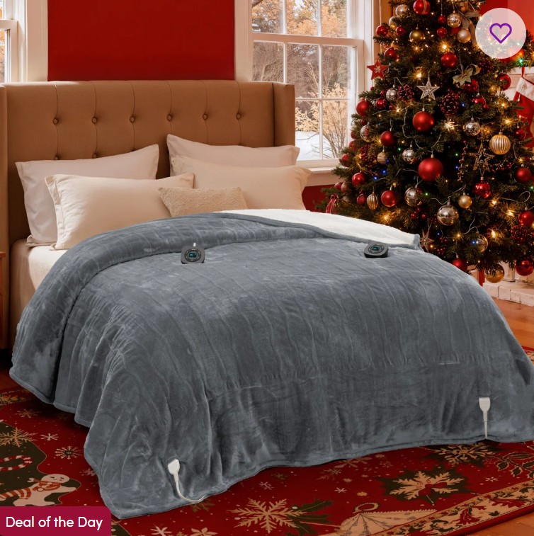 Electric Blanket – Dual Control Heated Blanket, Fast Heating with 10 Time Settings & 10 Heat Settings