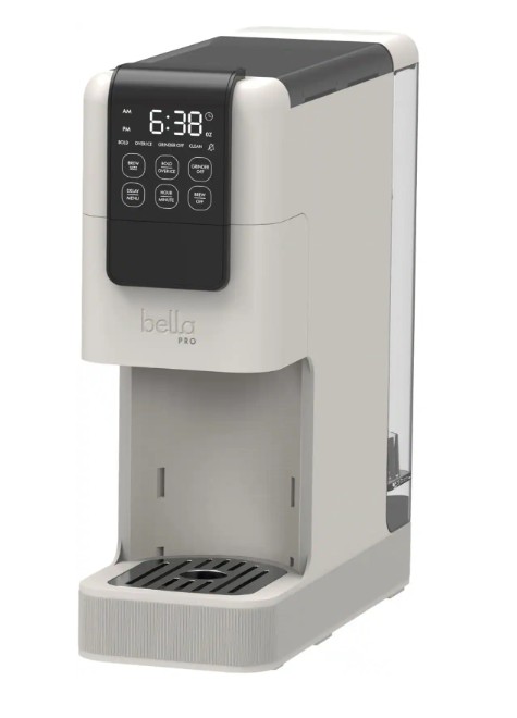 bella PRO – Perfect Grind Programmable Single-Serve Coffee Maker with Integrated Burr Grinder – Oatmilk