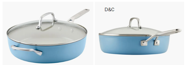 Nonstick Ceramic Hard Anodized Aluminum 5-Quart Sauté Pan with Lid