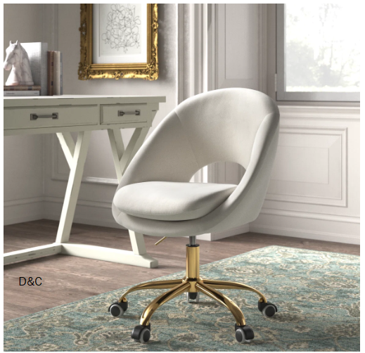Louise Velvet Modern Task Chair with Ergonomic Design