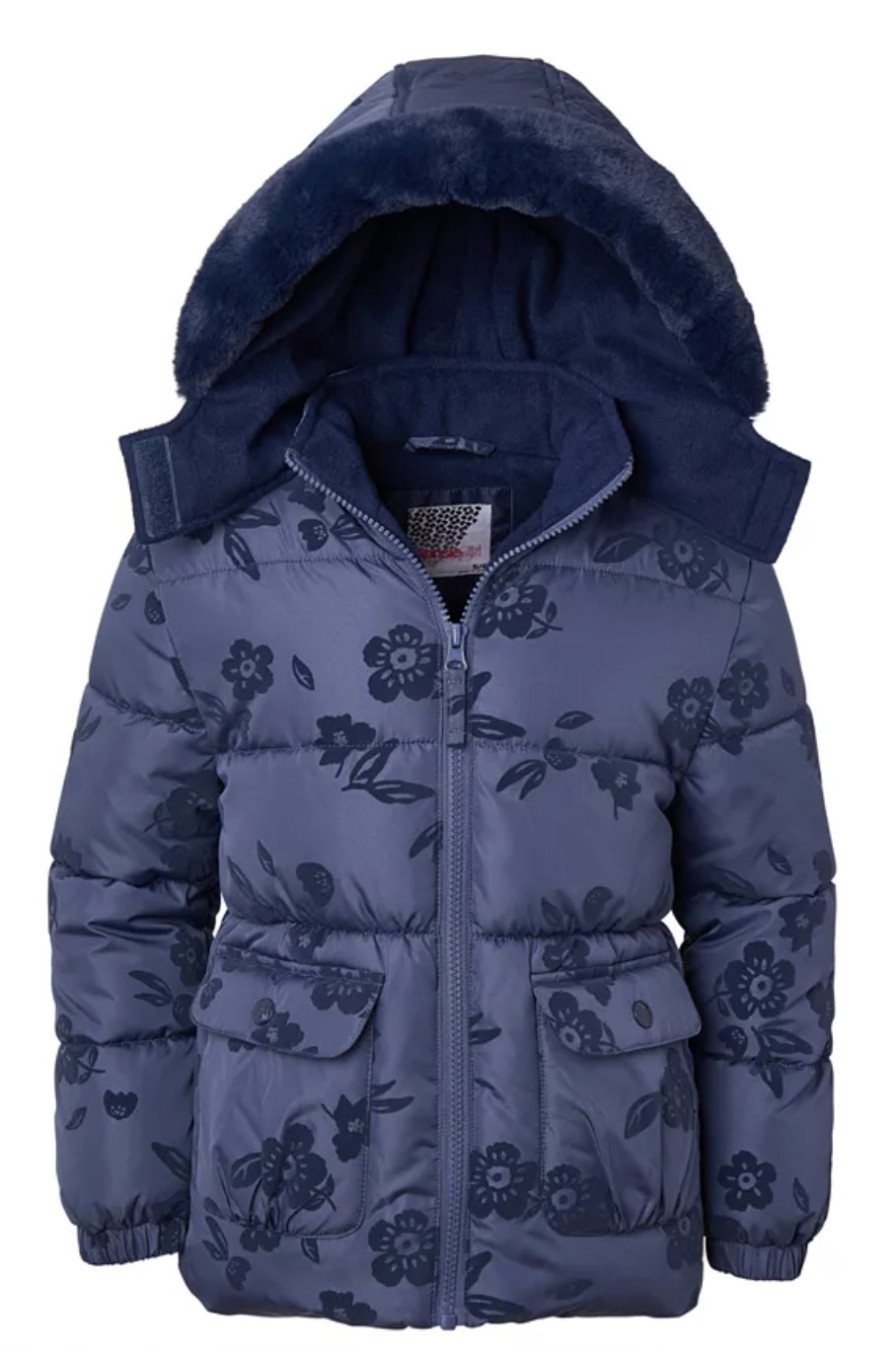 Kensie Girl Toddler and Little Girls’ Flocked Floral Puffer Jacket