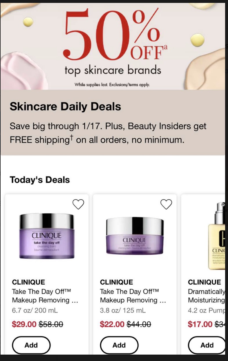 Sephora Skincare Daily Deals – 50% off!