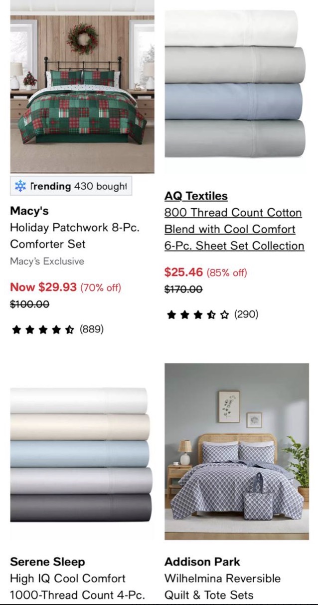 Macy’s Up to 85% Off Bath & Bedding