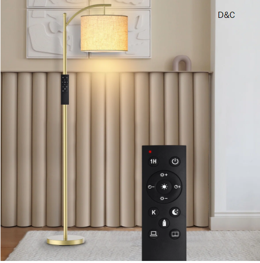 62″ Arched Floor Lamp with Remote Control and Bulb Included