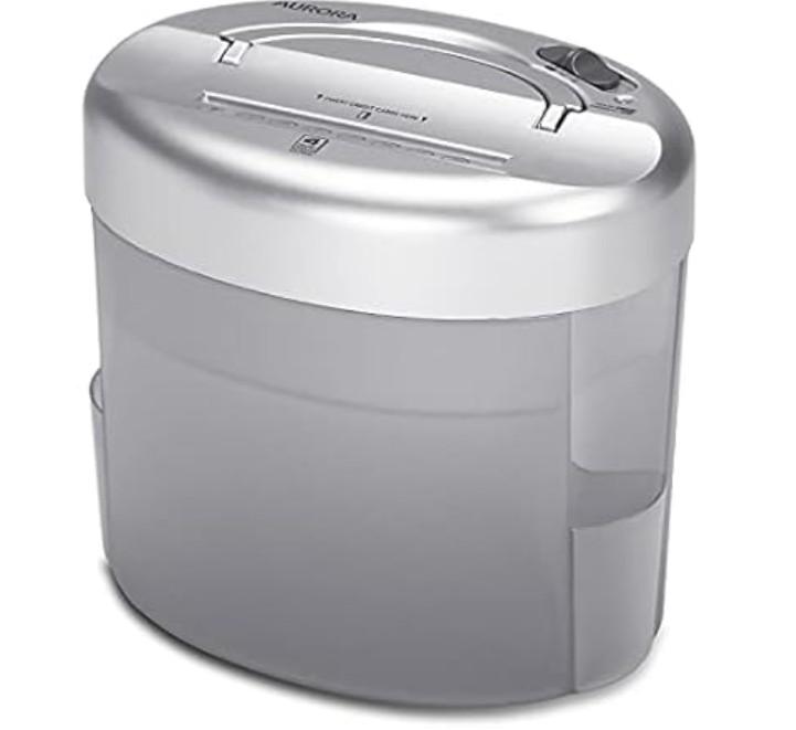 Aurora Desktop-Style Cross-Cut Paper Shredder, 4-Sheet Crosscut Desktop